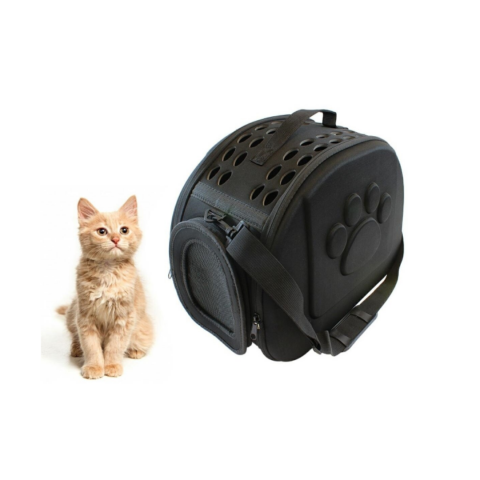 Geantă din silicon pentru transportul animalelor de companie de talie mică/medie, negru [1]