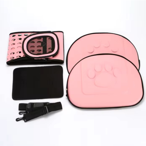 Geantă din silicon pentru transportul animalelor de companie de talie mică/medie, roz [6]