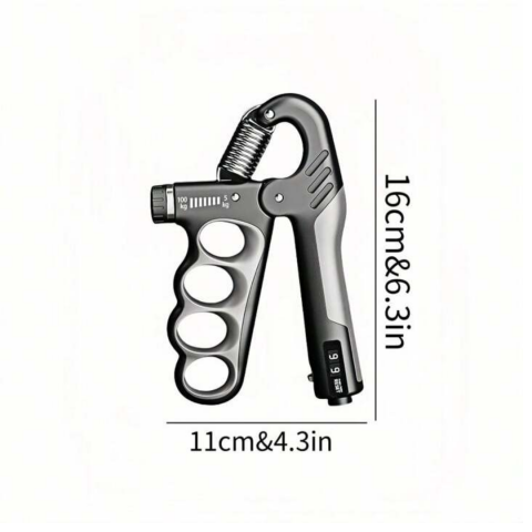 Gripper de mana reglabil, Flexor maini, 5-100Kg, pentru antrenament, Gri [3]