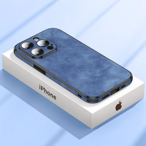 Husa de protecție din piele ecologică cu MagSafe pentru iPhone 12, Albastru [7]