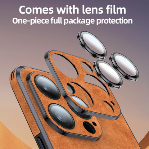 Husa de protecție din piele ecologică cu MagSafe pentru iPhone 13 Pro Max, Maro [4]