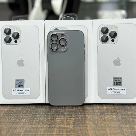 Husă de protecție din sticlă Premium AG Glass pentru iPhone 15 Pro, gri [1]