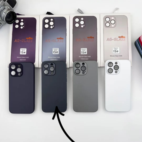 Husă de protecție din sticlă Premium AG Glass pentru iPhone 15 Pro, negru [6]