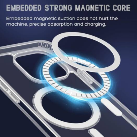 Husa de protecție transparentă cu încărcare wireless pentru iPhone 15 [4]