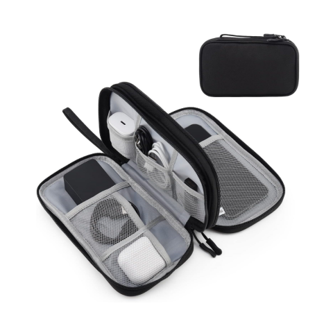 Organizare și Depozitare - Carcasă portabilă și impermeabilă pentru cabluri și electronice, Negru