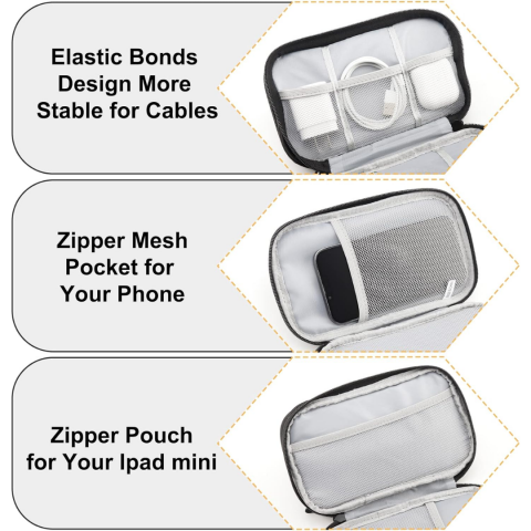 Carcasă portabilă și impermeabilă pentru cabluri și electronice, Negru [3]