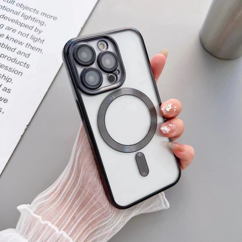 Husă protecție telefon de sticlă pentru iPhone 12 Pro, Negru [2]