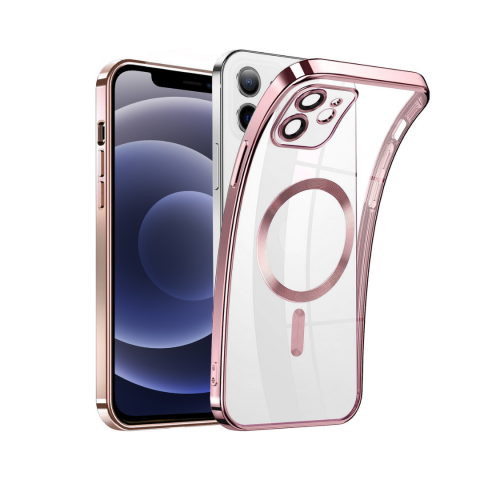 Huse - Husă protecție telefon de sticlă pentru iPhone 15 Pro, Rose Gold