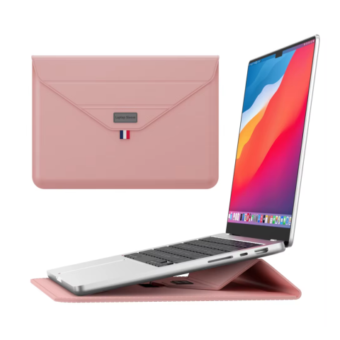 Genți de Protecție - Husa Ultra-Subtire pentru Laptop 15/16 inch din Piele ecologica, cu Stand Laptop, Roz