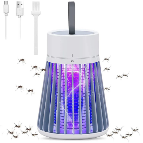 Lampă UV anti-insecte portabilă, USB, 1200mAh, alb/gri [5]