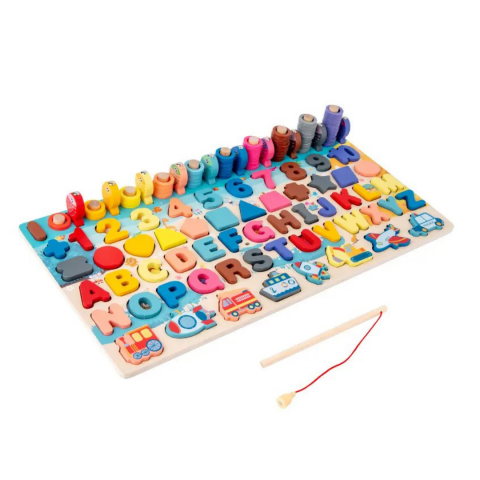 Jucării educative - Joc din lemn cu 135 de piese