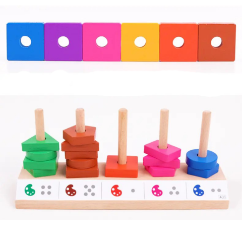 Joc din lemn pentru sortare și stivuire [4]