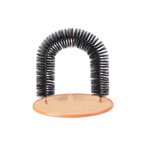 Pet Shop - Jucărie pentru pisici, în formă de U cu perie circulară și placă pentru ascuțit unghiuțe