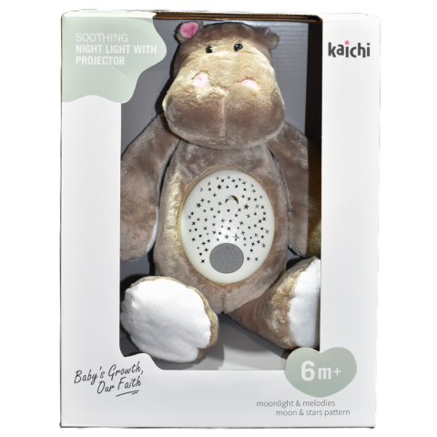 Pluș Lampă de veghe pentru copii, model Hipopotam [5]