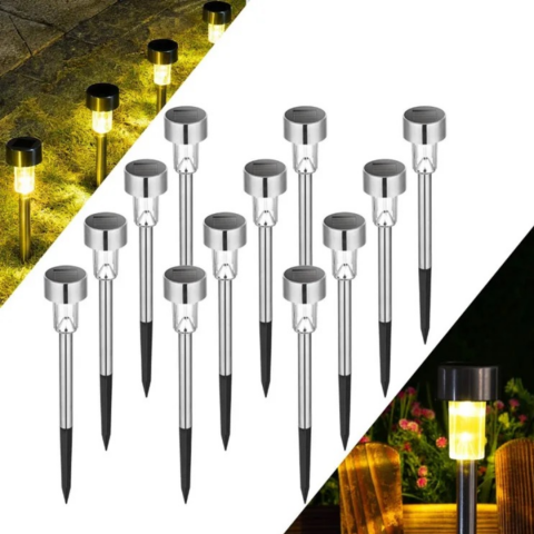 Lampă solară LED, inox, cu țăruș și iluminare puternică [5]