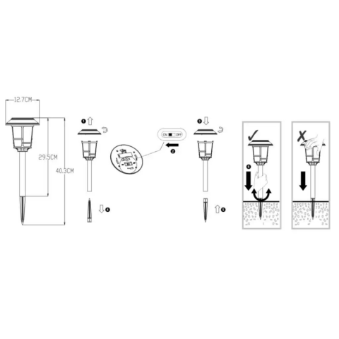 Lampă solară modernă pentru curte și grădină, cu țăruș [5]
