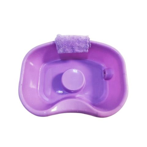Aparate de masaj - Lighean forma ergonomica pentru spalarea parului, plastic, mov, 46x35x12cm cu furtun de evacuare, ideal pentru persoanele cu mobilitate redusa