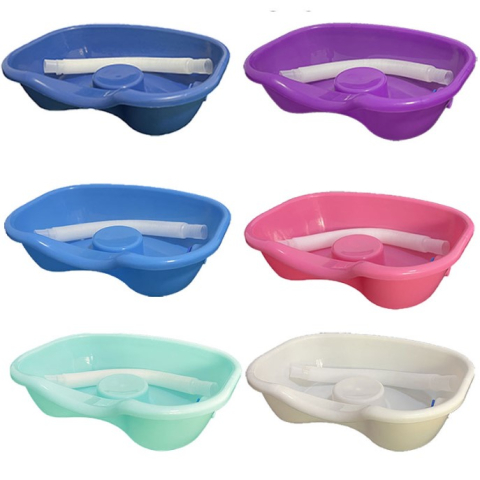 Lighean forma ergonomica pentru spalarea parului, plastic, roz, 46x35x12cm cu furtun de evacuare, ideal pentru persoanele cu mobilitate redusa [1]