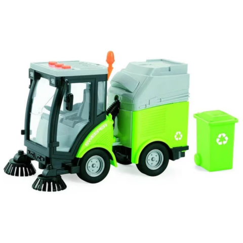 Jucării băieți - Mașină pentru curățenie stradală cu fricțiune, efecte luminoase și sonore