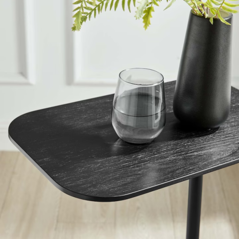 Masuta de cafea cu picior, portabila, usor de transportat, rezistenta si druabila, design elegant, 45x28x60 cm, Negru [6]