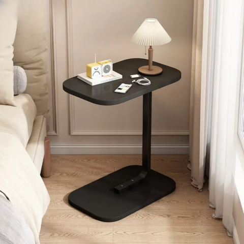 Masuta de cafea cu picior, portabila, usor de transportat, rezistenta si druabila, design elegant, 45x28x60 cm, Negru [8]