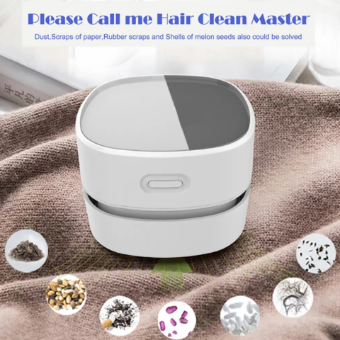 Mini aspirator portabil pe baterii, pentru birou și suprafețe mici, Alb [4]