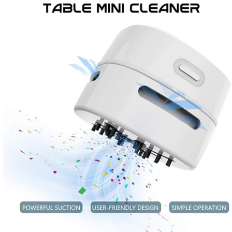 Mini aspirator portabil pe baterii, pentru birou și suprafețe mici, Alb [1]