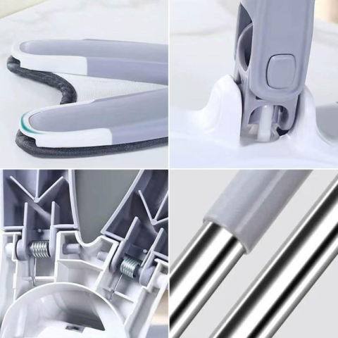 Mop în formă de X, cu reglare telescopică și cap rotativ 360 de grade, alb [3]