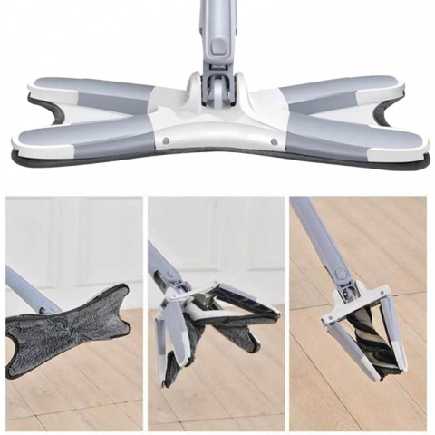Mop în formă de X, cu reglare telescopică și cap rotativ 360 de grade, alb [4]