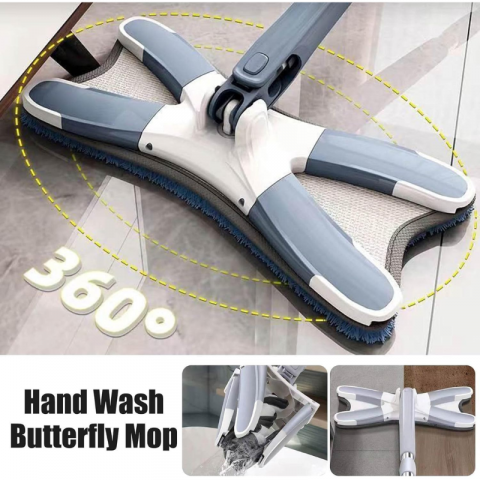 Mop în formă de X, cu reglare telescopică și cap rotativ 360 de grade, alb [5]