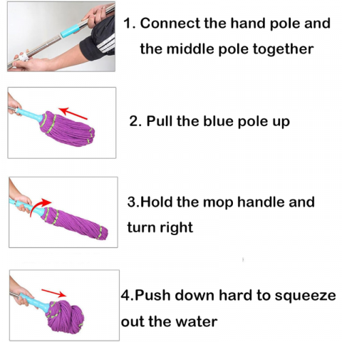 Mop rotativ cu mâner din oțel inoxidabil [2]