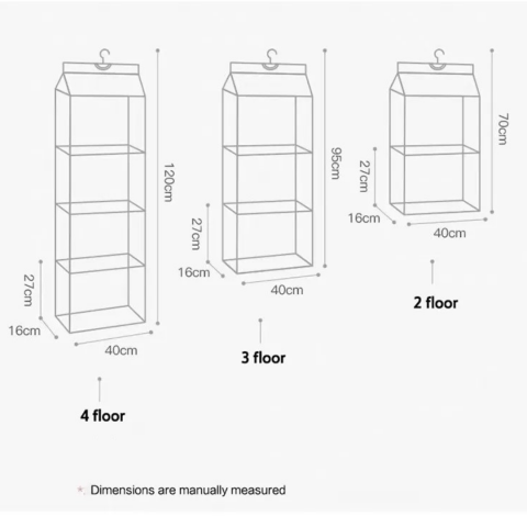 Raft textil depozitare poșete/genți, cu 2 compartimente, Gri/Bej [2]