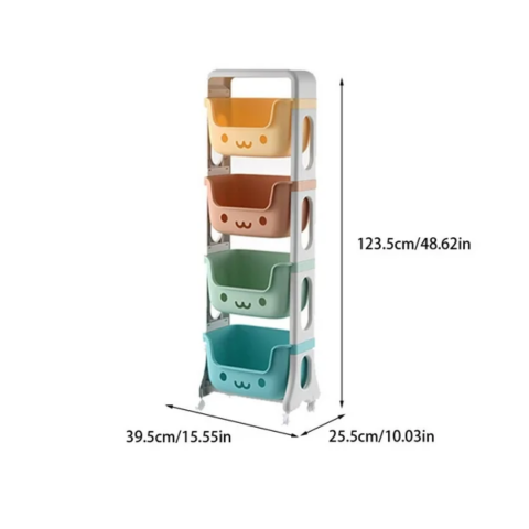 Organizator pentru jucării, 4 compartimente, cu roți [7]