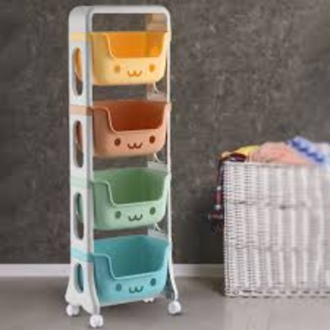 Organizator pentru jucării, 4 compartimente, cu roți [4]