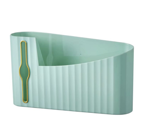 Baie - Organizator pentru saci gunoi, montare pe perete, fara gaurire, Verde menta