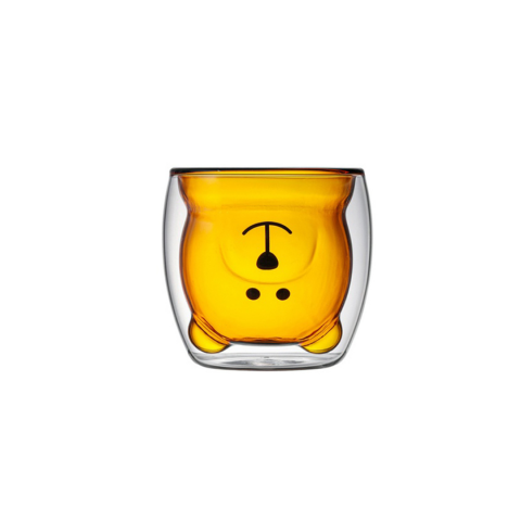 Servirea Mesei - Pahar cu pereți dubli, Ursuleț, 250 ml, Galben