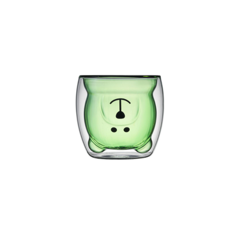 Servirea Mesei - Pahar cu pereți dubli, Ursuleț, 250 ml, Verde