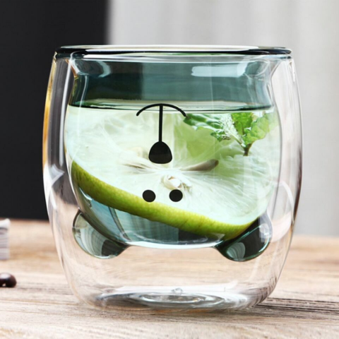 Pahar cu pereți dubli, Ursuleț, 250 ml, Verde [2]