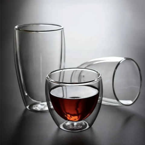 Pahar din sticlă cu pereți dubli, termorezistent, 350 ml [2]