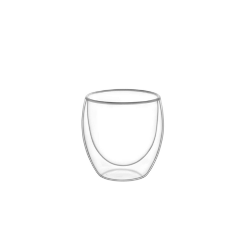 Servirea Mesei - Pahar din sticlă cu pereți dubli, termorezistent, capacitate 250 ml