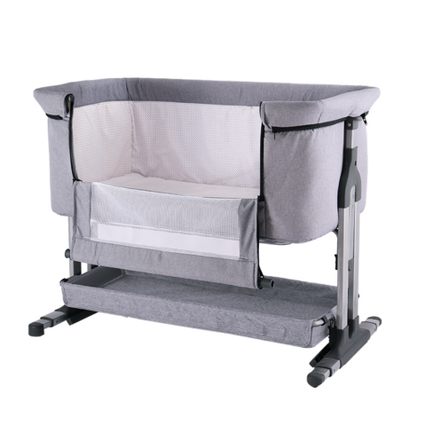 Pătuț bebeluș reglabil în 4 poziții, cu geantă de transport, gri deschis [8]