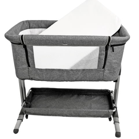 Pătuț bebeluș reglabil în 4 poziții, cu geantă de transport, gri închis [4]