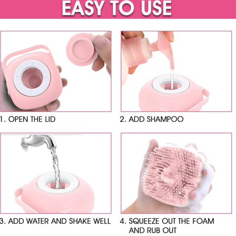 Perie de corp pentru duș/animale, Roz [3]