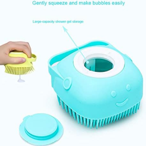 Perie de corp pentru duș/animale, Turcoaz [3]