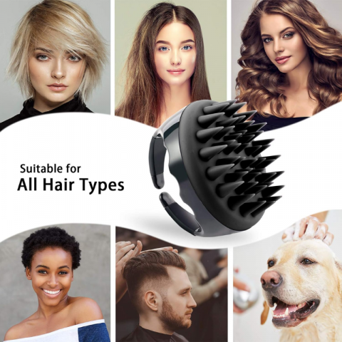 Perie din silicon pentru masaj, Negru [3]