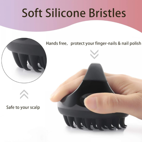 Perie din silicon pentru masaj, Negru [4]