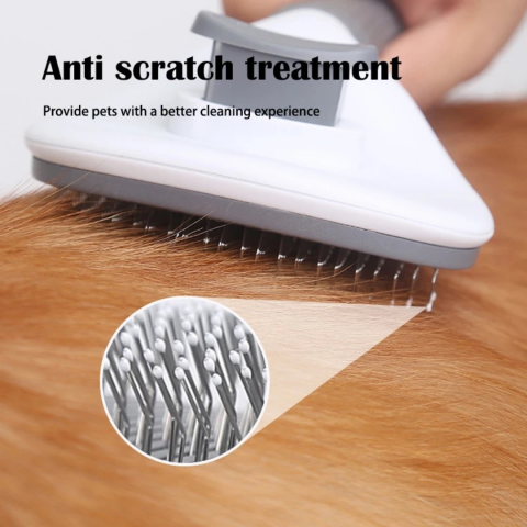 Perie pentru curățarea și îngrijirea părului de câini și pisici, cu buton auto-curățare, 20x10x6 cm [3]