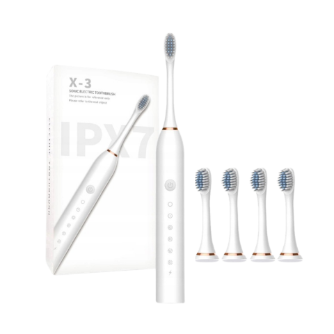 Îngrijire personală - Periuță de dinți electrică, cu 4 capete, Alb