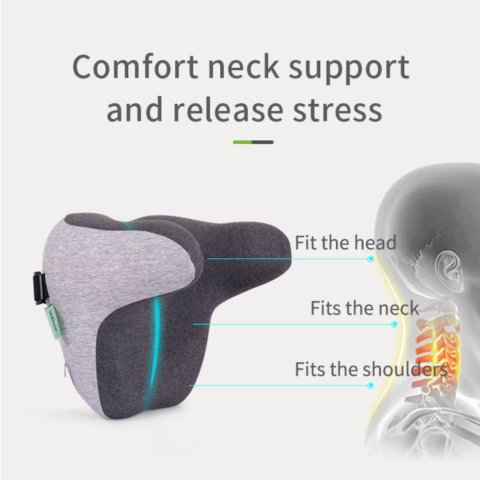 Pernă ortopedică, cu suport pentru cap și spumă de memorie, Gri [1]