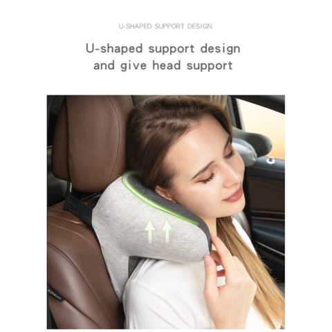 Pernă ortopedică, cu suport pentru cap și spumă de memorie, Albastru [4]